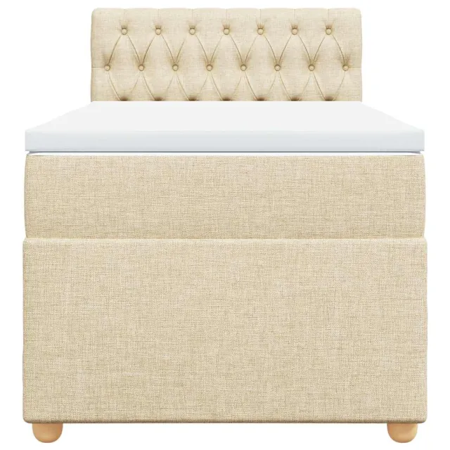 Sommier à lattes de lit avec matelas Crème 80x200 cm Tissu