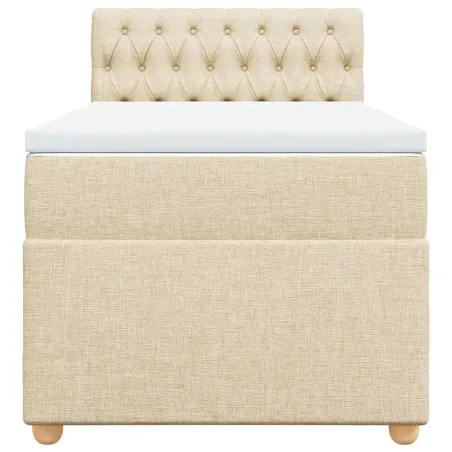 Sommier à lattes de lit avec matelas Crème 80x200 cm Tissu