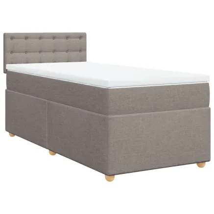 Sommier à lattes de lit avec matelas Taupe 80x200 cm Tissu 2