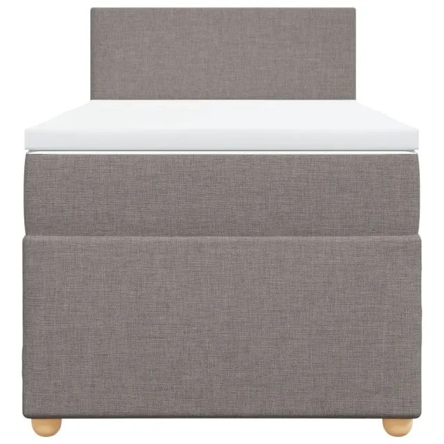 Sommier à lattes de lit avec matelas Taupe 90x190 cm Tissu