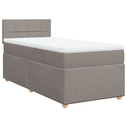 Sommier à lattes de lit avec matelas Taupe 90x190 cm Tissu 2