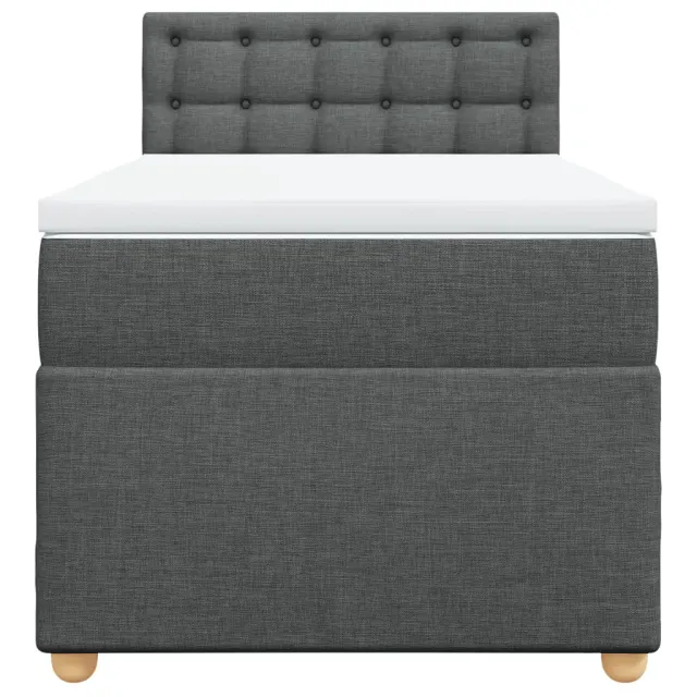 Sommier à lattes de lit et matelas Gris foncé 90x190 cm Tissu