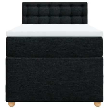 Sommier à lattes de lit avec matelas Noir 90x190 cm Tissu
