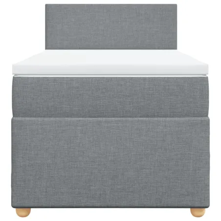 Sommier à lattes de lit avec matelas Gris clair 90x200 cm Tissu