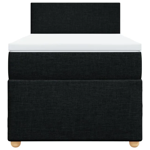 Sommier à lattes de lit avec matelas Noir 90x200 cm Tissu