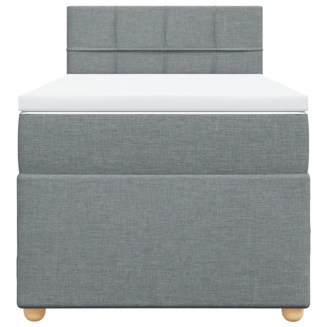 Sommier à lattes de lit avec matelas Gris clair 90x200 cm Tissu
