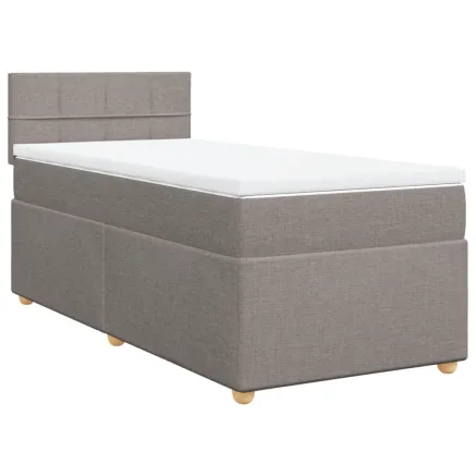 Sommier à lattes de lit avec matelas Taupe 90x200 cm Tissu 2