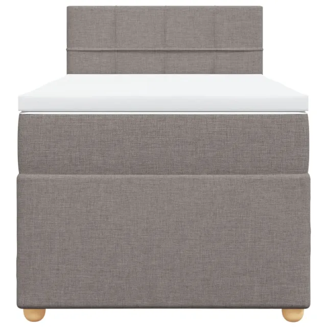 Sommier à lattes de lit avec matelas Taupe 90x200 cm Tissu