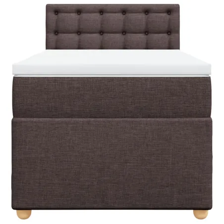 Sommier à lattes de lit avec matelas Marron foncé 90x200 cm