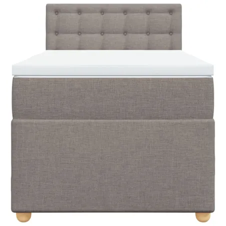 Sommier à lattes de lit avec matelas Taupe 90x200 cm Tissu