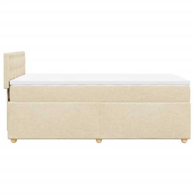 Sommier à lattes de lit avec matelas Crème 90x200 cm Tissu