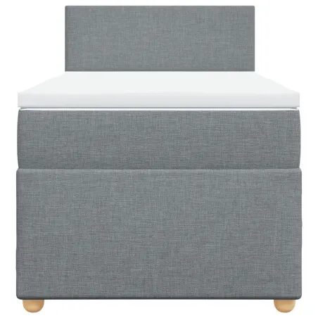 Sommier à lattes de lit avec matelas Gris clair 100x200cm Tissu