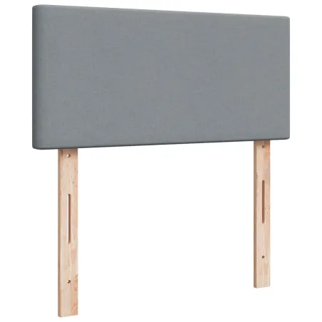 Sommier à lattes de lit avec matelas Gris clair 100x200cm Tissu