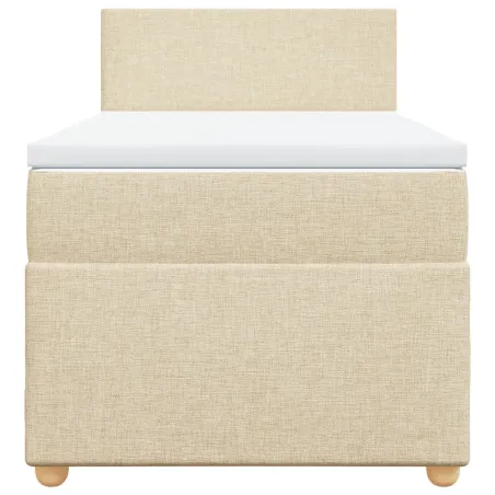Sommier à lattes de lit avec matelas Crème 100x200 cm Tissu