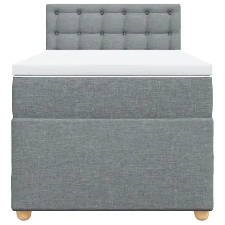Sommier à lattes de lit avec matelas Gris clair 100x200cm Tissu