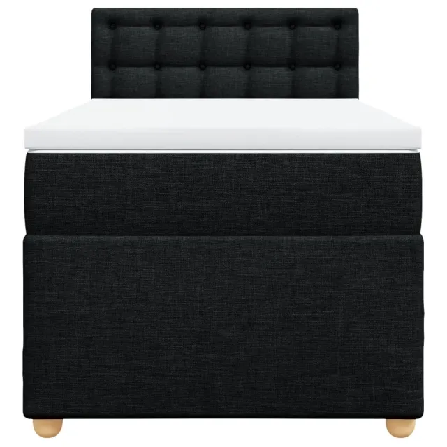 Sommier à lattes de lit avec matelas Noir 100x200 cm Tissu