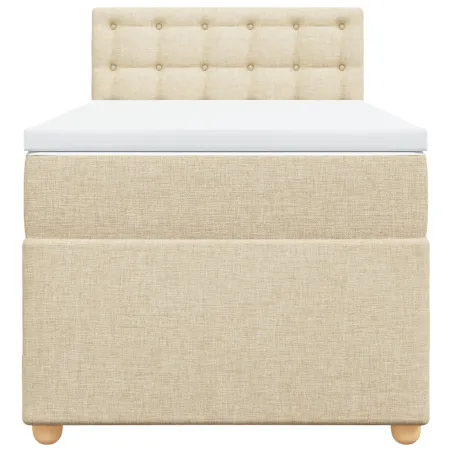Sommier à lattes de lit avec matelas Crème 100x200 cm Tissu