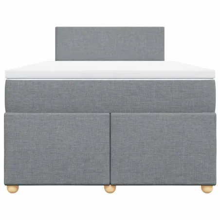 Sommier à lattes de lit et matelas gris clair 120x190 cm tissu