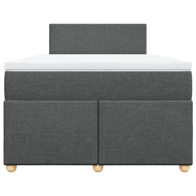 Sommier à lattes de lit avec matelas gris foncé 120x190cm tissu