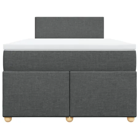 Sommier à lattes de lit avec matelas gris foncé 120x190cm tissu