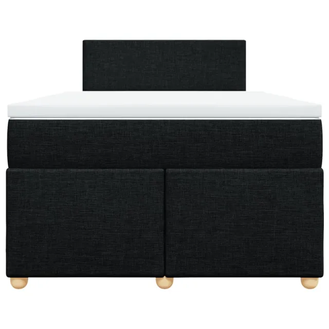 Sommier à lattes de lit avec matelas noir 120x190 cm tissu