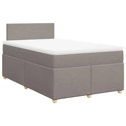 Sommier à lattes de lit avec matelas taupe 120x190 cm tissu 2