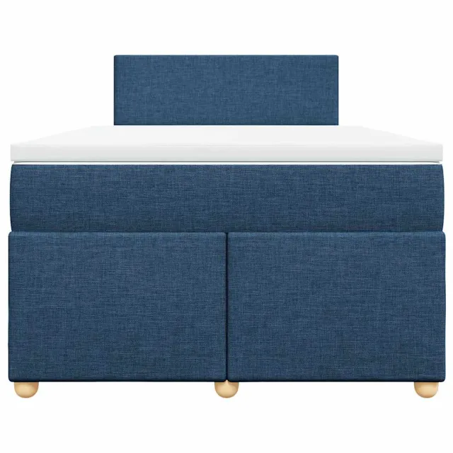 Sommier à lattes de lit avec matelas bleu 120x190 cm tissu