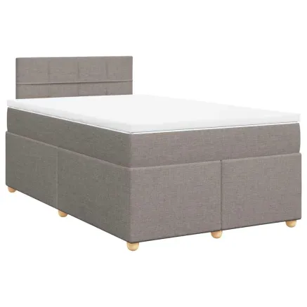 Sommier à lattes de lit avec matelas taupe 120x190 cm tissu 2