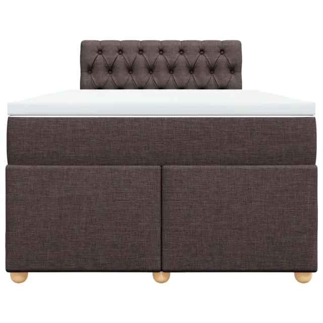 Sommier à lattes de lit et matelas marron foncé 120x190cm tissu