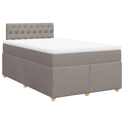 Sommier à lattes de lit avec matelas taupe 120x190 cm tissu 2