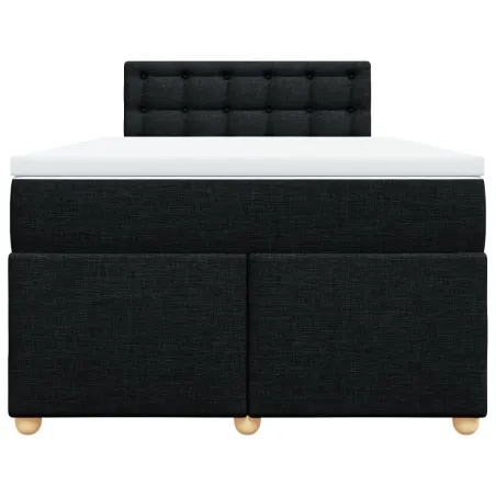 Sommier à lattes de lit avec matelas noir 120x190 cm tissu