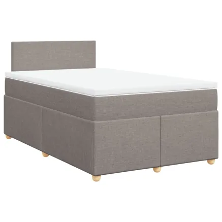 Sommier à lattes de lit avec matelas Taupe 120x200 cm Tissu 2