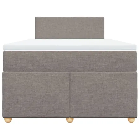 Sommier à lattes de lit avec matelas Taupe 120x200 cm Tissu