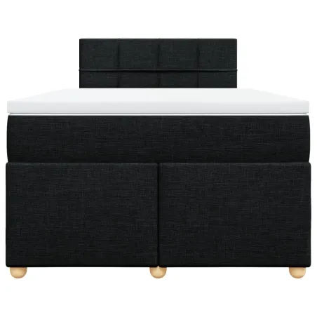Sommier à lattes de lit avec matelas Noir 120x200 cm Tissu