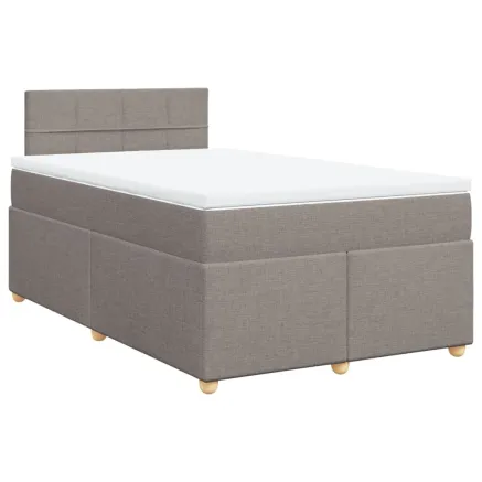 Sommier à lattes de lit avec matelas Taupe 120x200 cm Tissu 2