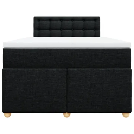 Sommier à lattes de lit avec matelas Noir 120x200 cm Tissu