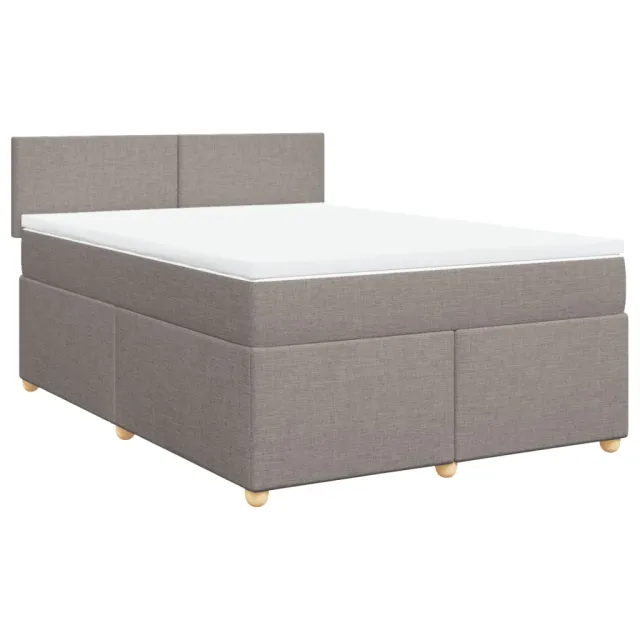 Sommier à lattes de lit avec matelas Taupe 140x190 cm Tissu