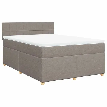 Sommier à lattes de lit avec matelas Taupe 140x190 cm Tissu