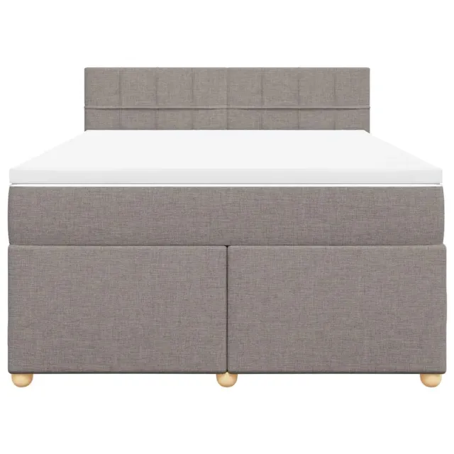 Sommier à lattes de lit avec matelas Taupe 140x190 cm Tissu