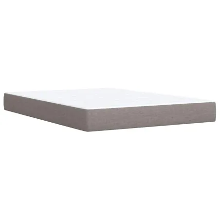 Sommier à lattes de lit avec matelas Taupe 140x190 cm Tissu