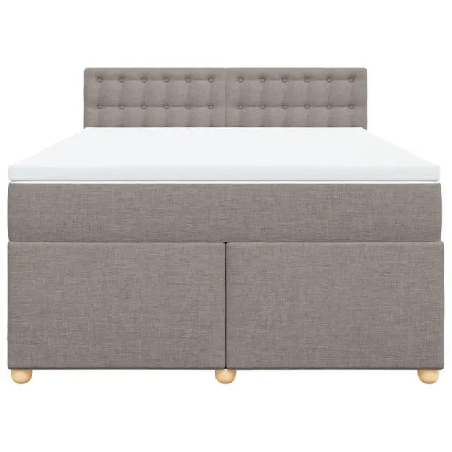Sommier à lattes de lit avec matelas Taupe 140x190 cm Tissu