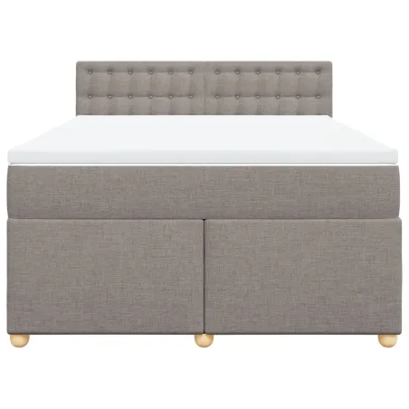 Sommier à lattes de lit avec matelas Taupe 140x190 cm Tissu
