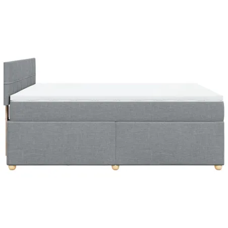 Sommier à lattes de lit avec matelas Gris clair 140x200cm Tissu