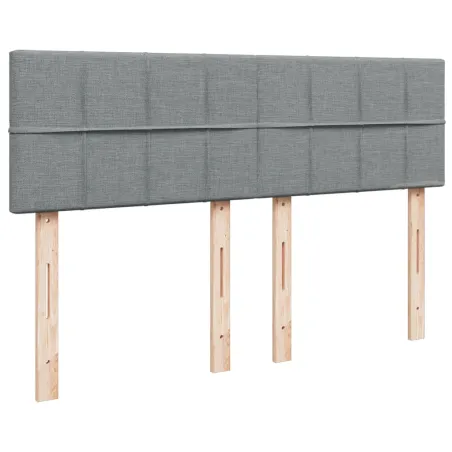 Sommier à lattes de lit avec matelas Gris clair 140x200cm Tissu