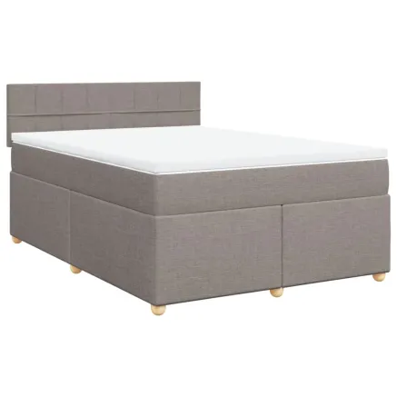 Sommier à lattes de lit avec matelas Taupe 140x200 cm Tissu 2