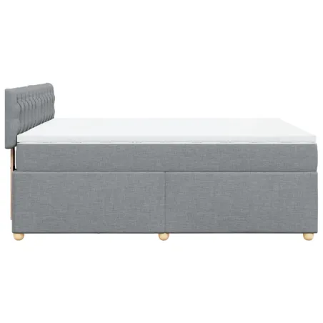 Sommier à lattes de lit avec matelas Gris clair 140x200cm Tissu