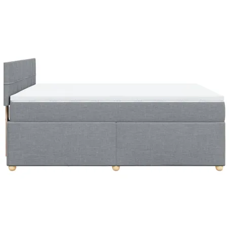 Sommier à lattes de lit avec matelas Gris clair 160x200cm Tissu