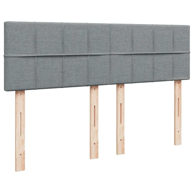 Sommier à lattes de lit avec matelas Gris clair 160x200cm Tissu