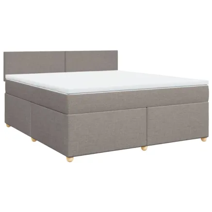 Sommier à lattes de lit avec matelas Taupe 180x200 cm Tissu 2