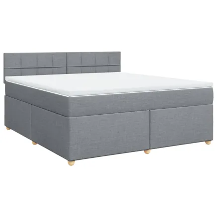 Sommier à lattes de lit avec matelas Gris clair 180x200cm Tissu 2